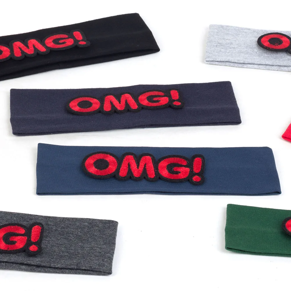 عصابات رأس مطاطية من القطن الناعم على شكل حرف OMG من Geebro للأطفال البنات والأولاد والأطفال، أغطية رأس عمامة، إكسسوارات رباط شعر هدية