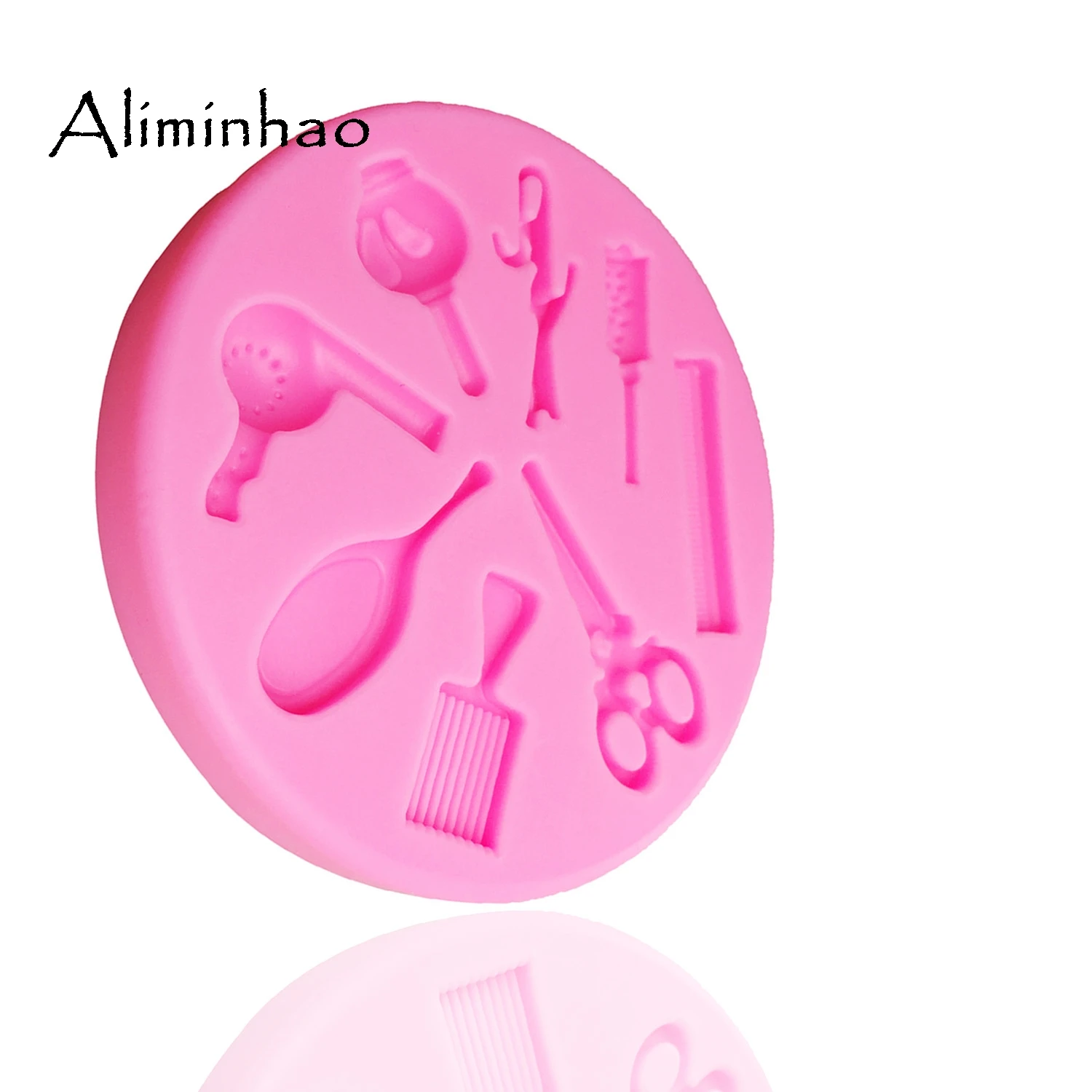 B0145 Girl scissors hair dryer comb Cake dessert Sugarcraft Silicone mould chocolate fondant cake decorating tools Resin Clay image 5