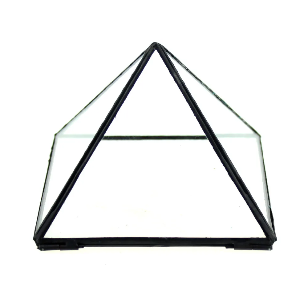 Modern Artistic Clear Pyramid Shape Glass Geometric Terrarium Succulent Fern MossPlant Terrarium Microscape Bonsai Flower Pot