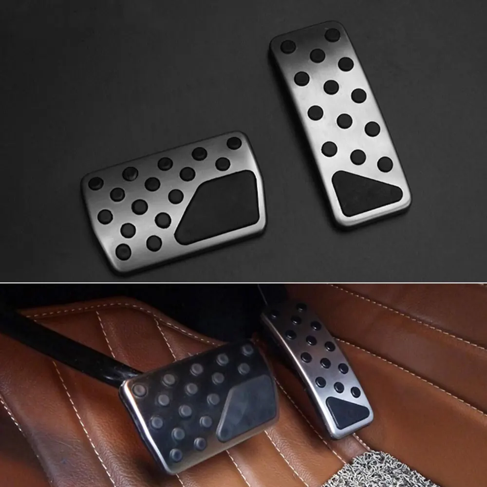 

1pair Aluminum Alloy Accelerator Fuel Brakes Pedals Cover Trim Protector For Grand Cherokee 2014 2015 Car Styling