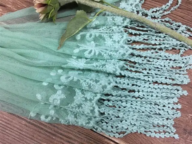 Sale 2Yards Fringed Tassel Cotton Embroidered Mesh Lace Trim DIY Sewing Craft 35cm Z218