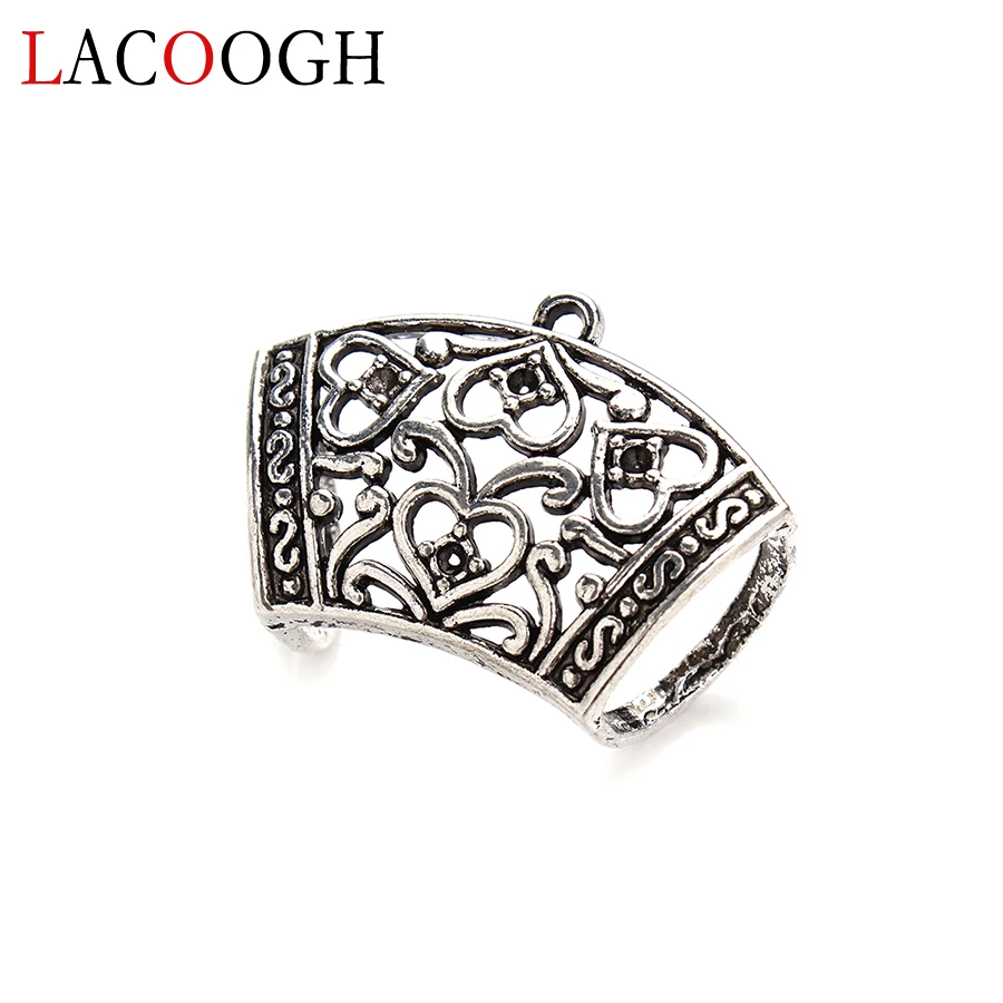 Wholesale 5 Pcs/lot 44*31mm Silver Color Hollow Out Loose Spacer Beads European Beads Fits DIY Bracelets Necklace Jewelry Making