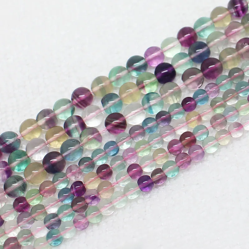 AAA  Natural Beautiful Fluorite 4,6mm Round Loose Beads 16\