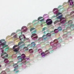 AAA  Natural Beautiful Fluorite 4,6mm Round Loose Beads 16