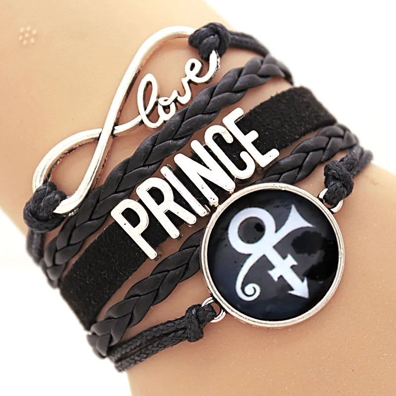 Nuovo arrivato Infinity bracciale Love Prince Music Charm bracciale Purple Rain bracciale artista occhiali rotondi Hi-Q Custom