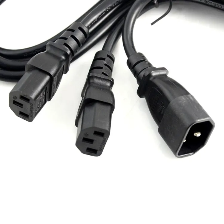 High Quality IEC 320 C14 to 2 x C13 Y Splitter Cord, 10A, 250V , IEC 320 Male to 2 Female Adapter 1 pcs