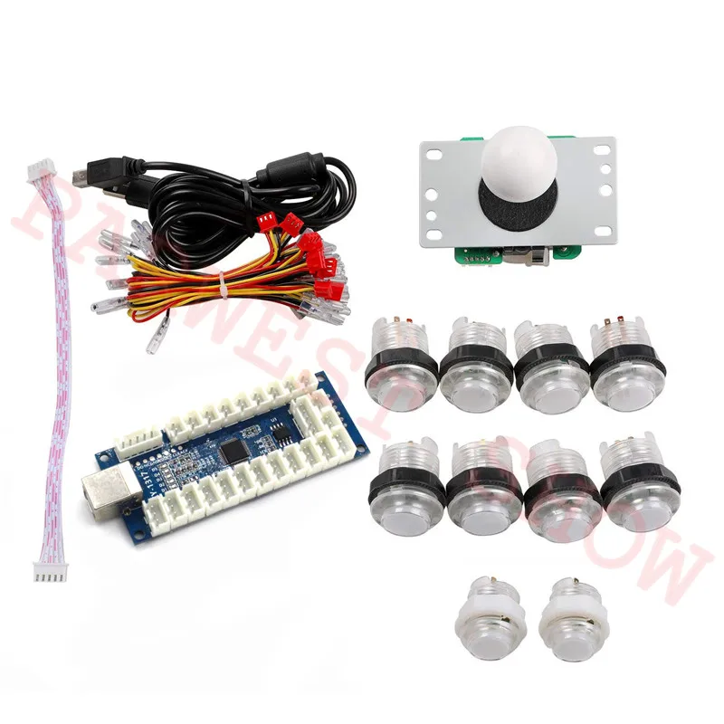 

5Ppin Sanwa type Joystick+30mm LED Round Push Buttons+Wire harness + USB game encoder for PC PS3 XBOX360 Android MAME Game Roker