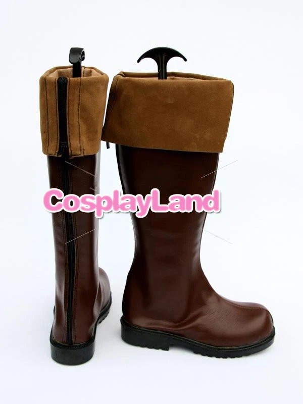 Unlight Generalissimus Evarist Brown Halloween Cosplay Boots Shoes Game Party Cosplay Boots Custom Made for Adult Men Shoes