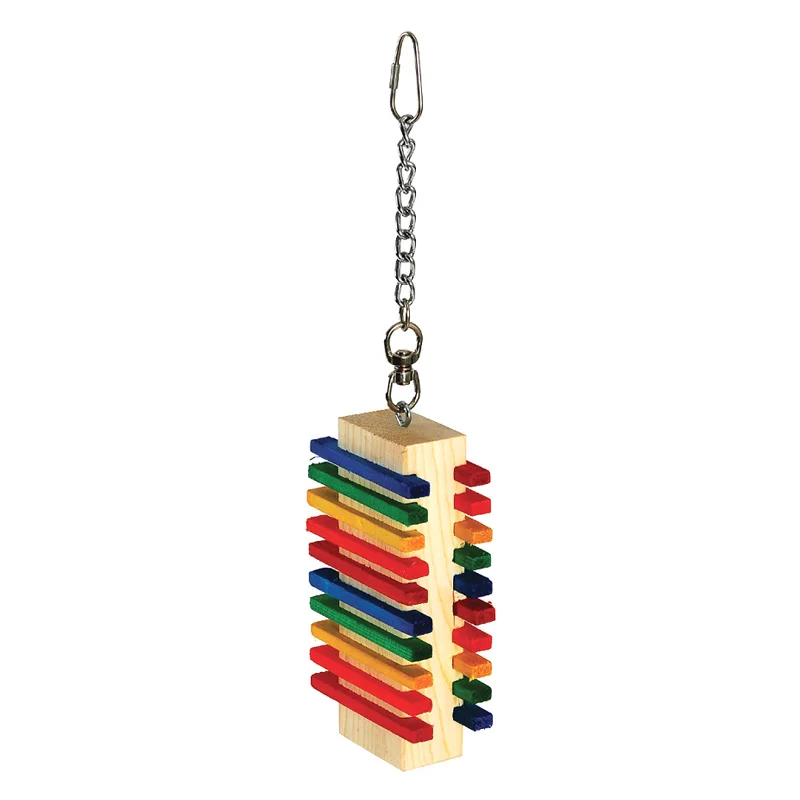

CAITEC Bird Toys Rainbow Steps Wooden Parrot Toy Chew Bite Toys Parrot Cage Toys Suitable for Medium Size Parrots