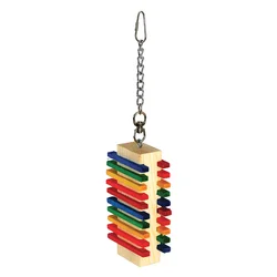 CAITEC Bird Toys Rainbow Steps Wooden Parrot Toy Chew Bite Toys Parrot Cage Toys Suitable for Medium Size Parrots