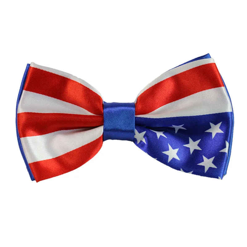 Fashion America Flag Pattern Suspenders Necktie And Bowtie Set Clip-on Elastic Y-Shape Back Braces Suspenders For Women Men