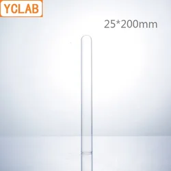 YCLAB-tubo de ensayo de vidrio de boca plana, borosilicato 200, resistencia a altas temperaturas, equipo químico de laboratorio, 25x3,3mm