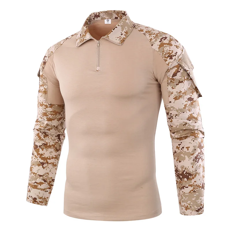 Uomo Outdoor Traspirante Fitness Camicette Esercito Militare Manica Lunga Camouflage Tattica di Caccia Magliette e camicette Rapid Assault Camicette XS-3XL