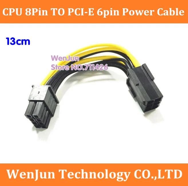 

50pcs/lot PCI-E 6-Pin female To Motherboard CPU 8(4+4)Pin 12v CPU EPS Power Connector Adapter Cable