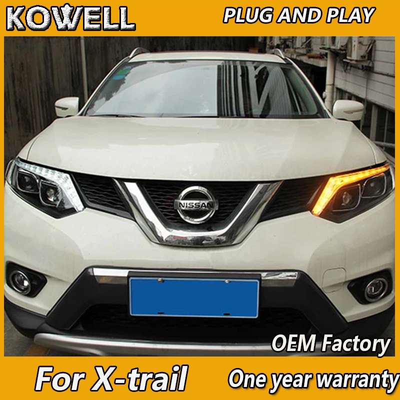 

KOWELL Car Styling for Nissan Rouge Headlights 2014-2017 X-trail LED Headlight Signal LED DRL Bi Xenon Lens High Low Beam Parkin