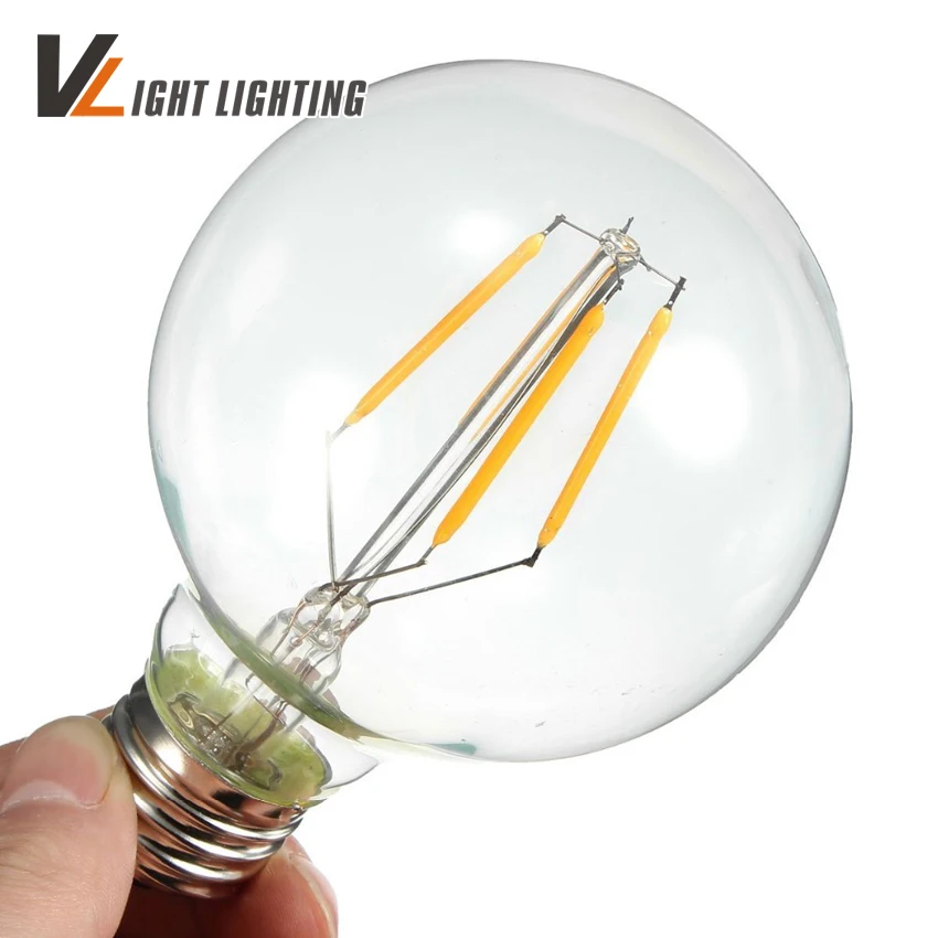 G80 Vintage LED Edison Bulb 220V Antique LED Filament bulb Light 2W 4W 6W vintagex retro Edison lamp