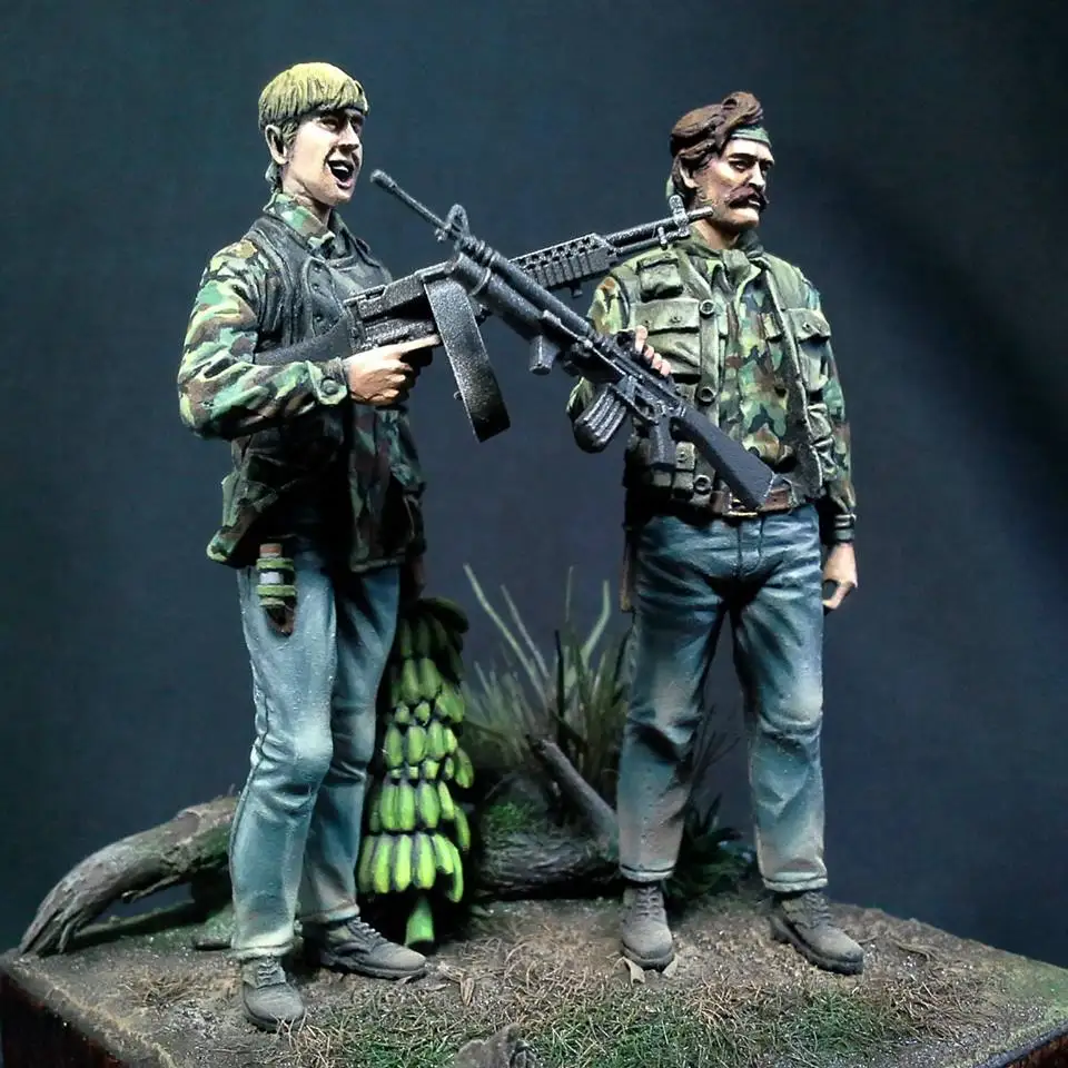 ไม่มีการรวมตัว1/35 US Navy Seal (สงครามเวียดนาม) ไม่มีฐานรูปย้อนหลังUncolorเรซิ่นชุดMiniatureรุ่นUnpainted