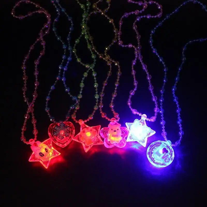 

1PC Luminous Necklace New Children's Toys Brinquedos Flash Gifts LED Cartoon Lights Glow In The Dark Toys For Childs Kids Play