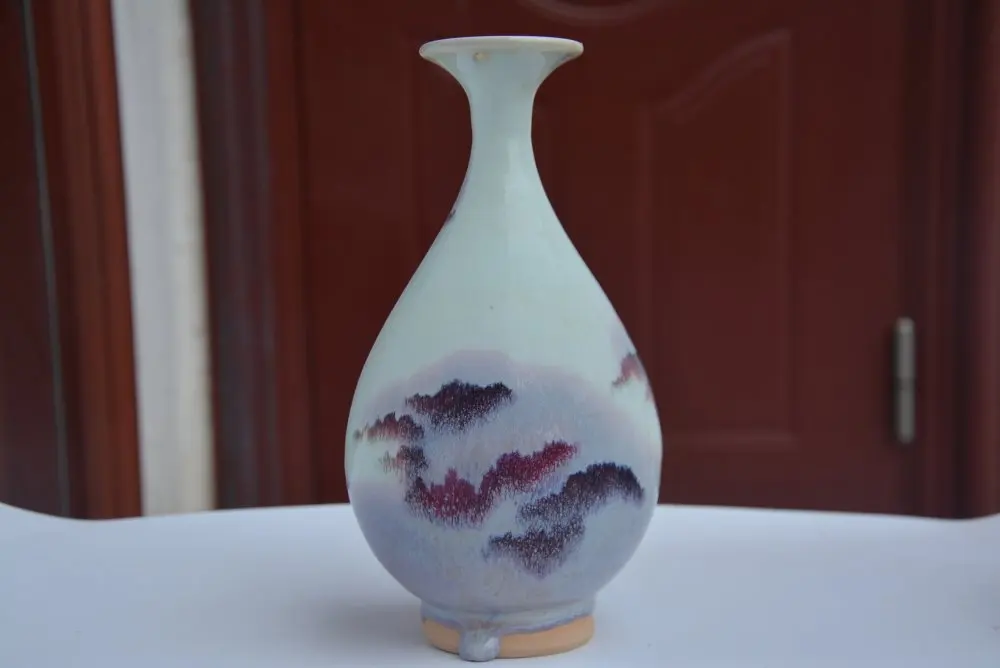 Antique Old QingDynasty porcelain vase,JUN Kiln,with mark,YU HU CHUN,Hand Painted Decoration /Collection/ crafts,Free shipping