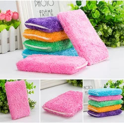 12pcs ANTI-GREASY bamboo fiber wrap sponge washing dish foam,magic multi-function wipping/cleaning rags