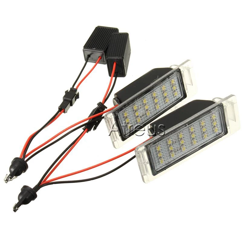 2Pcs Car LED License Plate Lights 12V White SMD3528 LED Number Plate Lamp Canbus Bulb Kit For Chevrolet Cruze Camaro accessories