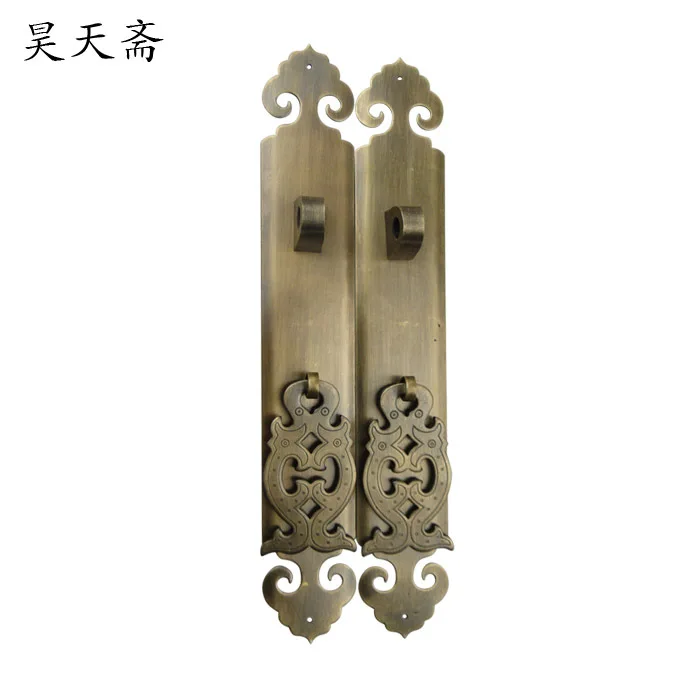 [Haotian vegetarian shoe] Classical handle Chinese antique bookcase cabinet door handle kit wishful money