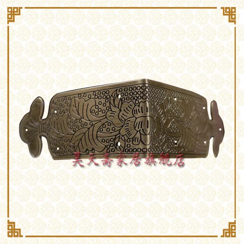 

[Haotian vegetarian] Ming and Qing furniture antique copper live parts on both sides of the box wishful corners HTG-064