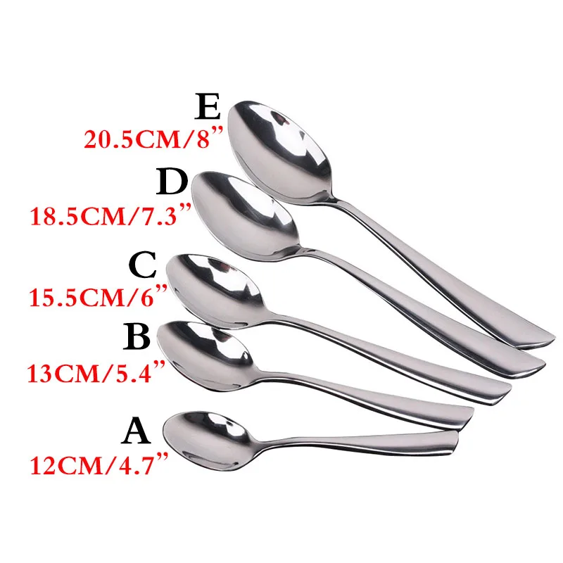 6pcs Stainless Steel Coffee Spoons Dinner spoon set Dessert Teaspoon Stirring Tablespoon Dinning Soup Scoop Kitchen Bar Teaspoon