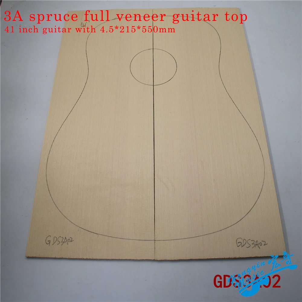 AAA High Grade Alps Spruce Full Veneer Guitar Top 41 Inch DIY Original Wood Guitar Panel Guitars Making Material 4.5*215*550mm