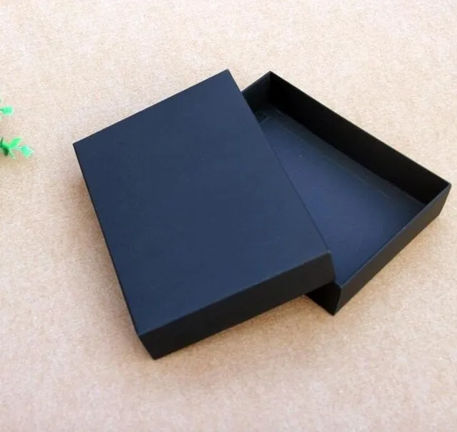 

50pcs/lot High Quality Blank Gift Packing Box Black Clothes Storage Box Large Size Cardboard Package Box Silver Custom Box