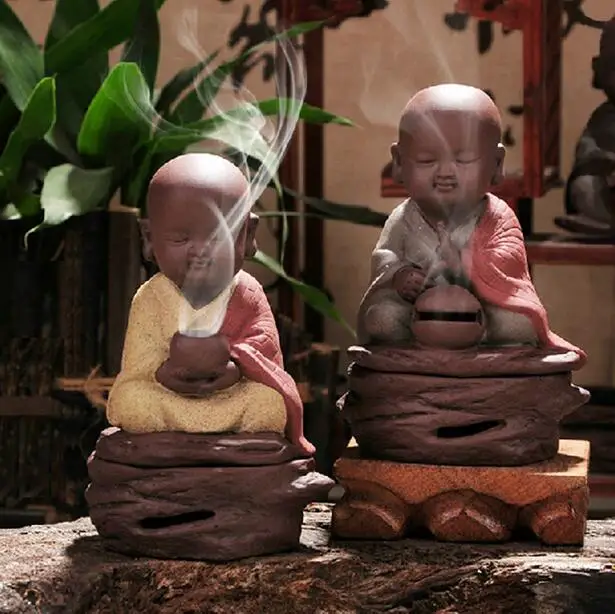 

Ceramic incense burner chanting small monk color sand dish incense burner incense sandalwood incense burner furnishings