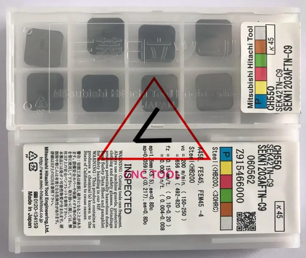 

SEKN1203AFTN-C9 SEKN42TN-C9 CH550 10pcs Hitachi high cutting performance CNC indexable inserts