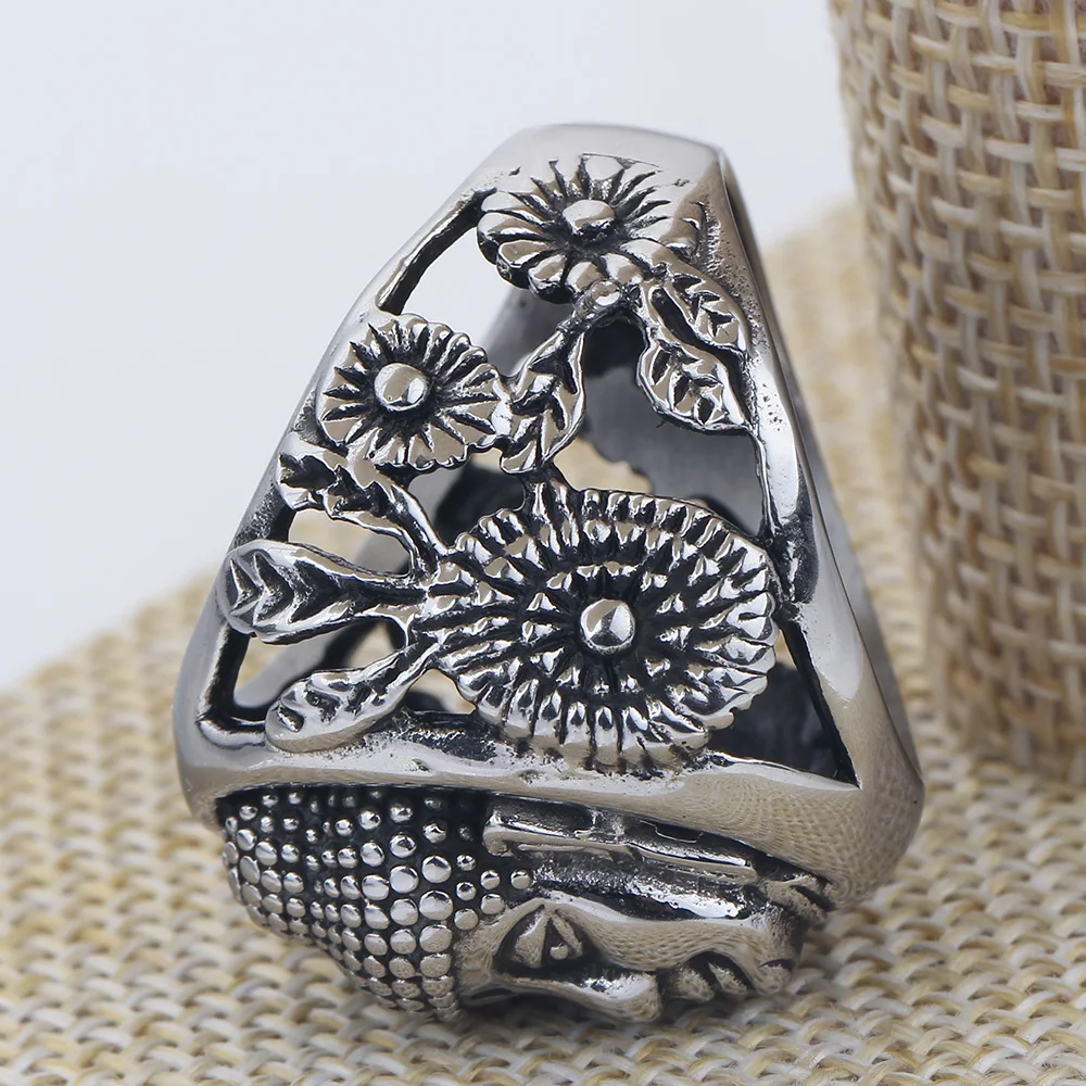 New Standard Buddha Bless Ring Stainless Steel Buddhism Jewelry Rings Wholesale Price