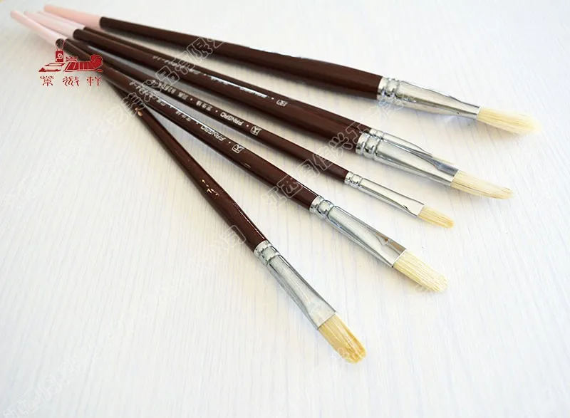 

6Pcs/Set pig bristle Paintbrush Set Acrylic paints Oil Paint brush water color brush artist Supplies Professional Art Supplies