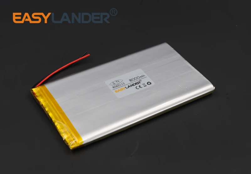 3.7V 8000mah 8065113 Polymer Lithium Li-Po Rechargeable Battery For GPS PSP DVD PAD E-book tablet pc power bank video game