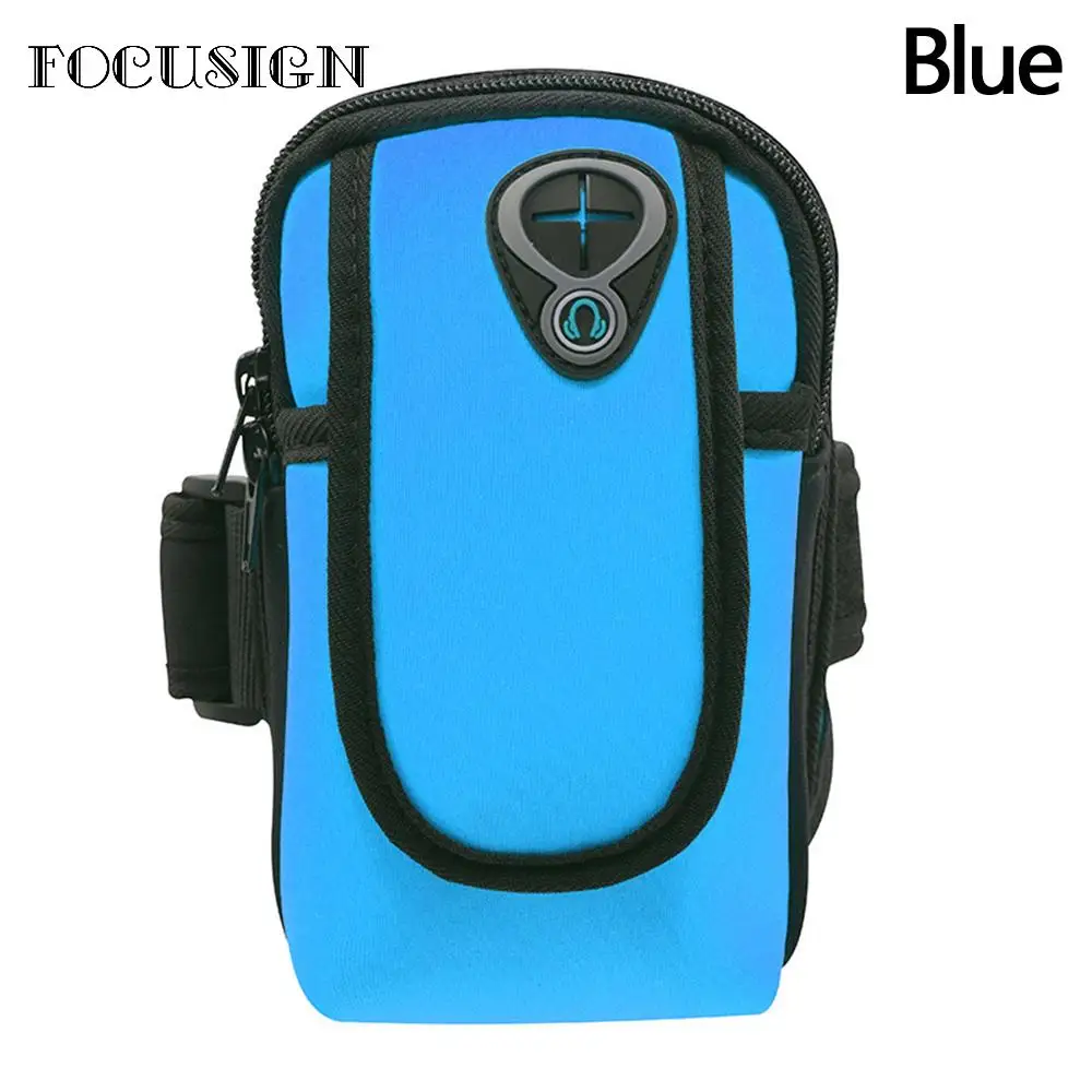 FOCUSIGN 6Inch Outdoor Sports Arm Bag Waterproof Unisex Arm Bag Running fitness Mobile Phone Zipper Bag Case Holder Portable