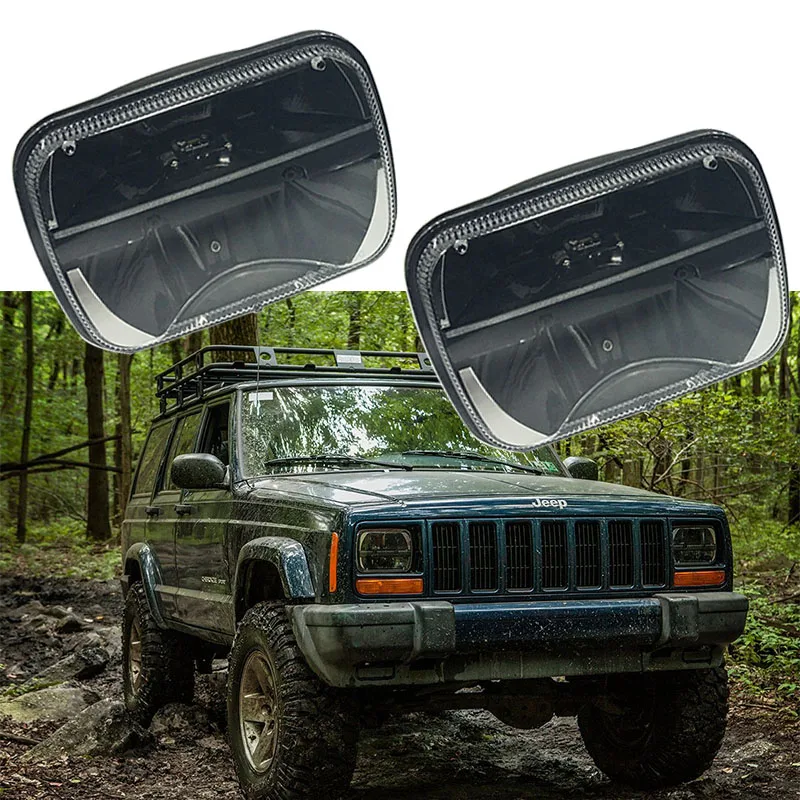 

5x7" Auto square led headlamp 7x6 led headlights h4 high low beam square led headlight for Jeep Cherokee XJ Trucks