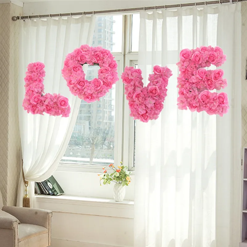 

Artificial LOVE Flowers Set for Wedding Room and Car Decorations Supplies Party Event Photo Props