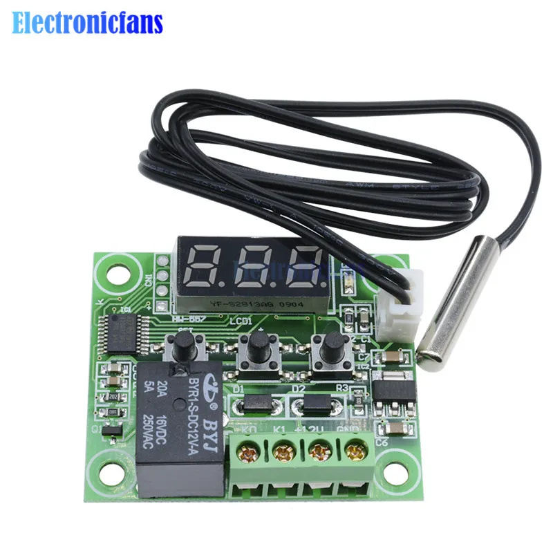 W1209 Digital LED DC 12V Heat Cool Temp Thermostat Temperature Control Switch Module On/Off Controller Board + NTC Sensor
