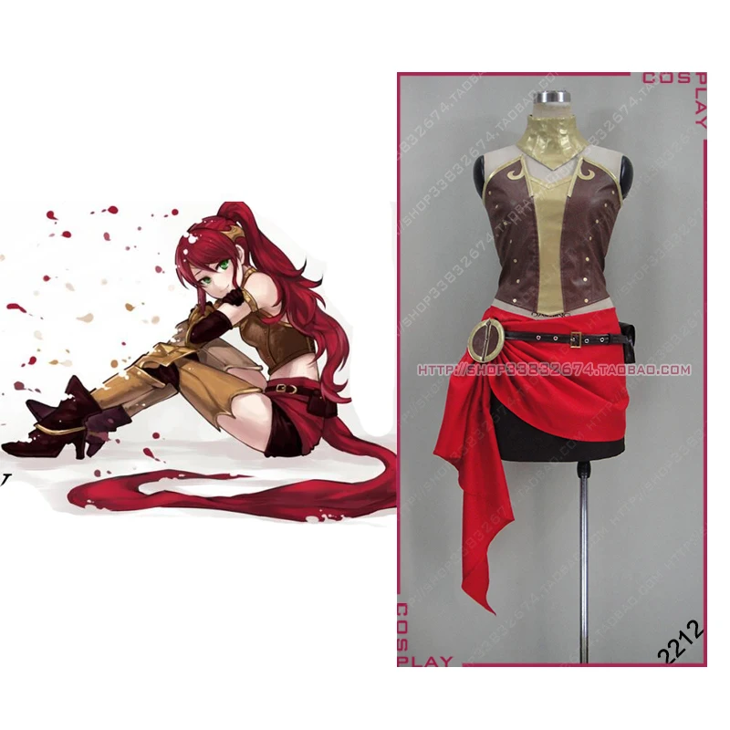 2021 Anime Pyrrha Nikos Cosplay Costume Halloween Uniform Dress