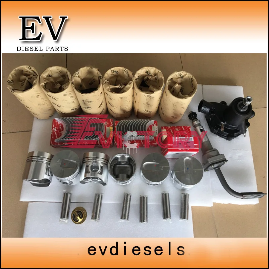 

S6E liner kit For Mitsubishi forklift S6E S6E2 piston and piston ring set cylinder liner S6E oil pump water pump