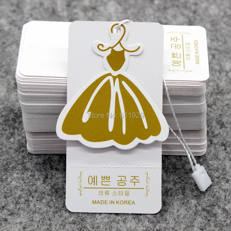 customized clothing bags paper hang tags/shape cutting labels/garment swing tags/dress printed tags brand name1000 pcs a lot