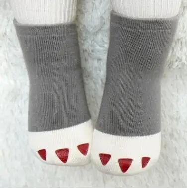 Baby socks winter thickening baby slip-resistant floor socks child color block decoration loop pile kids terry socks