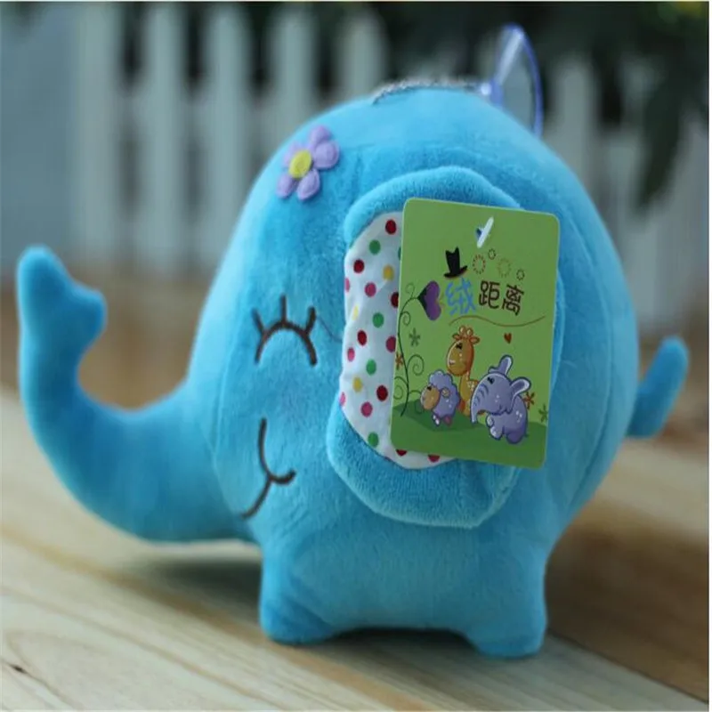 1PCS 12cm Multicolor Cute Smiling Elephant Plush Toy Soft Stuffed Animal Doll for Kids Christmas Gift