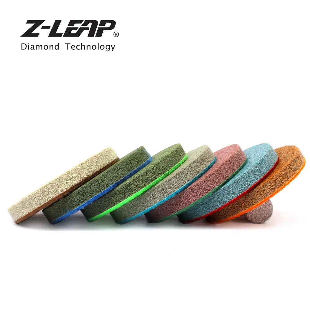 Z-LEAP Diamond Sponges 7pcs 4 Inch For Marble Polishing Abrasives Artificial Stone Polishing Wheels Buff Disk Thickness 10mm