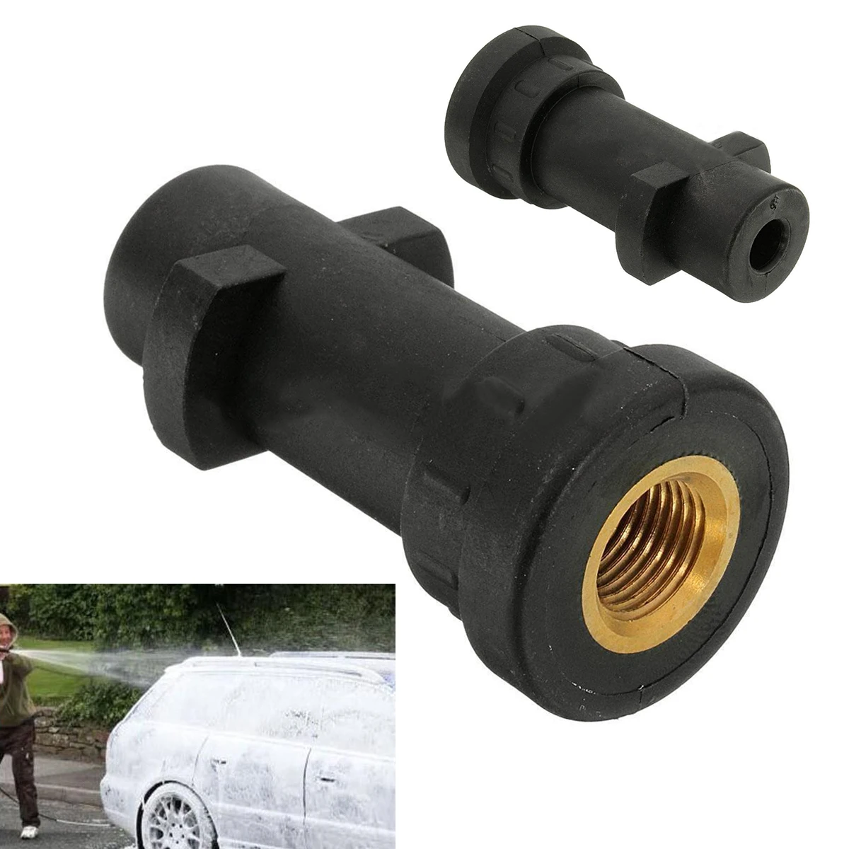 New G1/4 Black Pressure Washer Adaptor Bayonet 1/4 Snow Foam Lance Washer Series