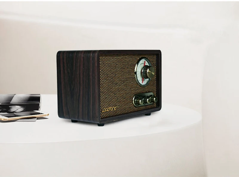 Radio FM/AM de doble banda, altavoz Retro de madera antigua, Retro, para escritorio, para el hogar