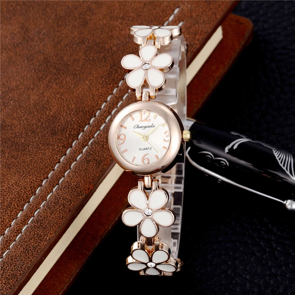 Luxury Stainless Steel Ladies Watch Flower Fashion Women Jewelry Watches Casual Rose Gold Bracelet Female Clock Relogio Feminino