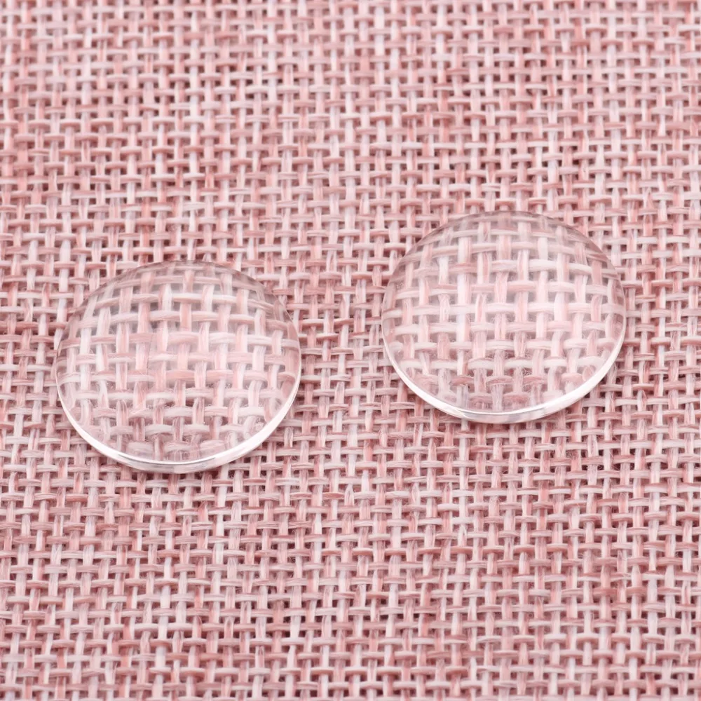 reidgaller 20mm 25mm 30mm transparent round domed clear glass cabochons diy flatback jewelry making accessories