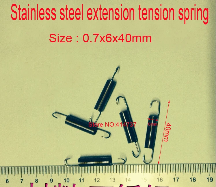 

20 шт./лот 0,7*6*40 мм 0,7 проволока из нержавеющей стали, пружины растяжения